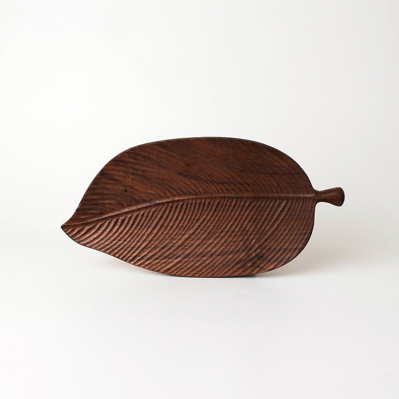 樹葉 木盤 Leaf Plate 北美黑胡桃木 Black Walnut 擺盤 點心盤 - 盤子/餐盤/盤架 - 木頭 咖啡色