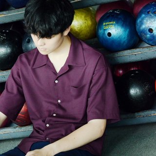 Loose-fitting Cuban collar short-sleeved shirt