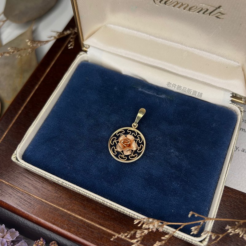 Krementz 14K gold filled lace rose pendant - Necklaces - Precious Metals Gold
