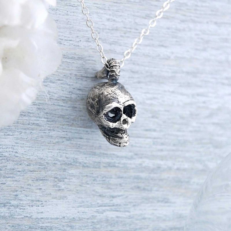Death Mystery-Skull Silver Necklace - สร้อยคอ - เงินแท้ 