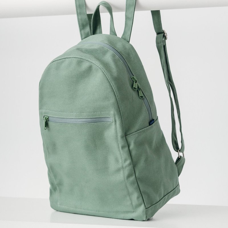 BAGGU Backpack - Olive Green - กระเป๋าเป้สะพายหลัง - ผ้าฝ้าย/ผ้าลินิน สีเขียว