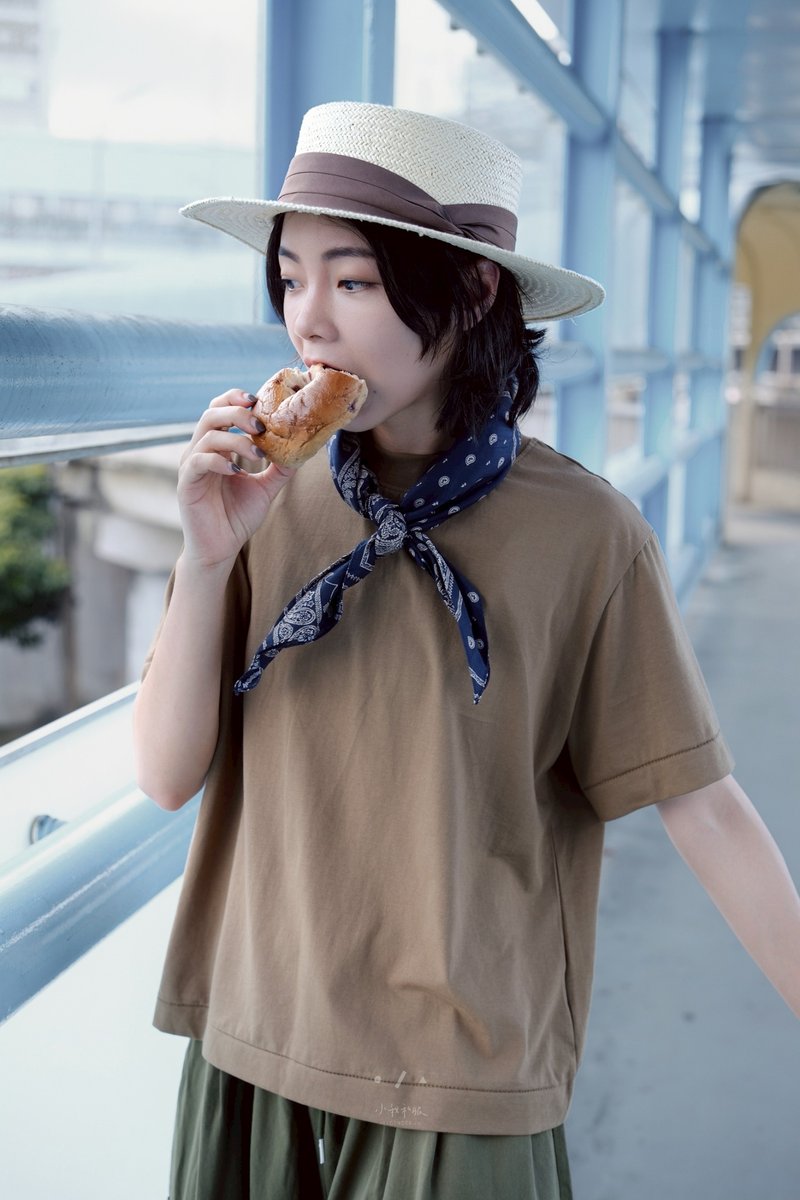 基礎代謝小版短袖TEE - 2色 -  基礎咖 - 女 T 恤 - 棉．麻 咖啡色
