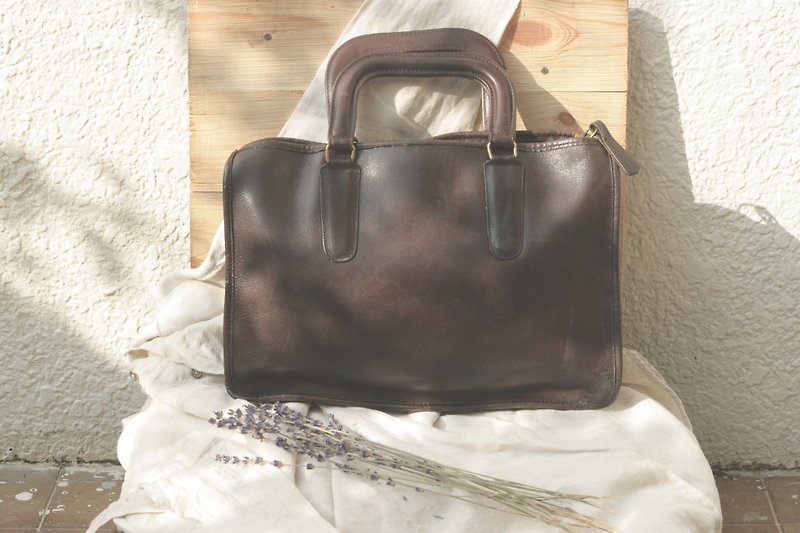 Leather bag_B028 - กระเป๋าถือ - หนังแท้ สีนำ้ตาล