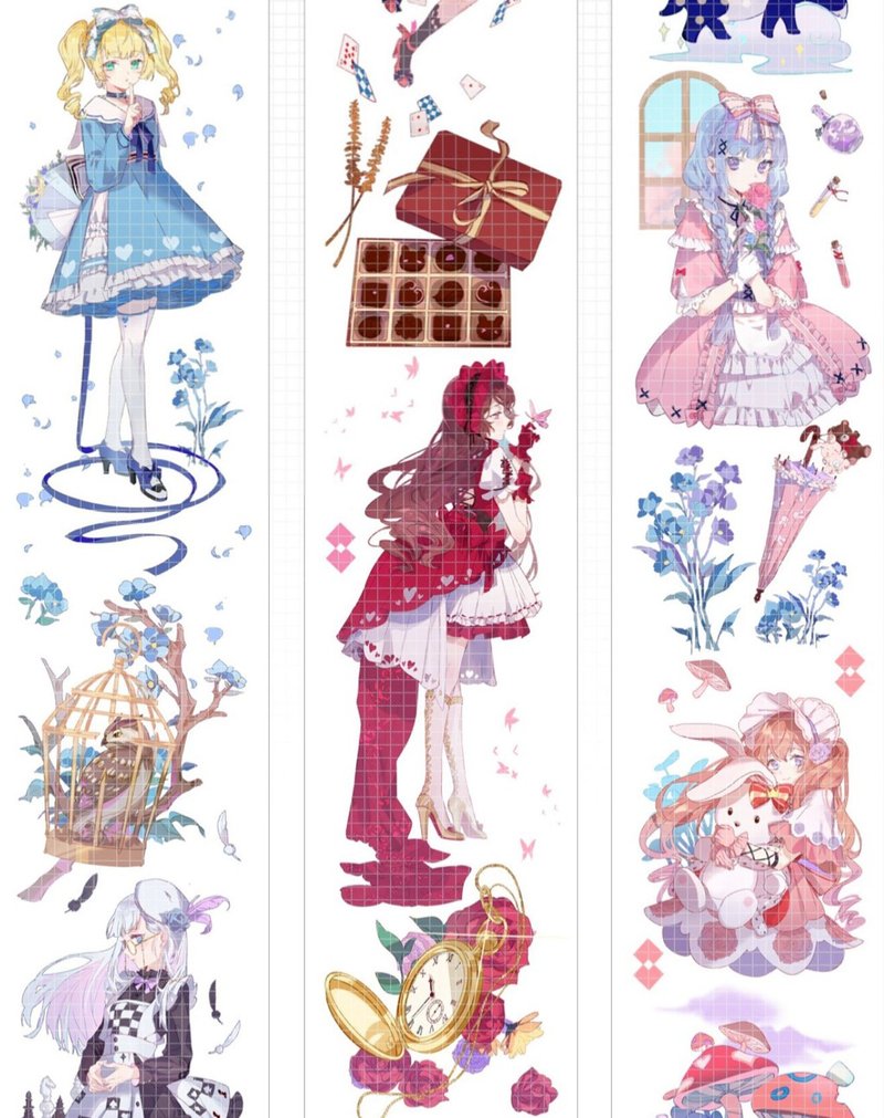 Secret Tea Party PET Washi Tape - Stickers - Other Materials Multicolor