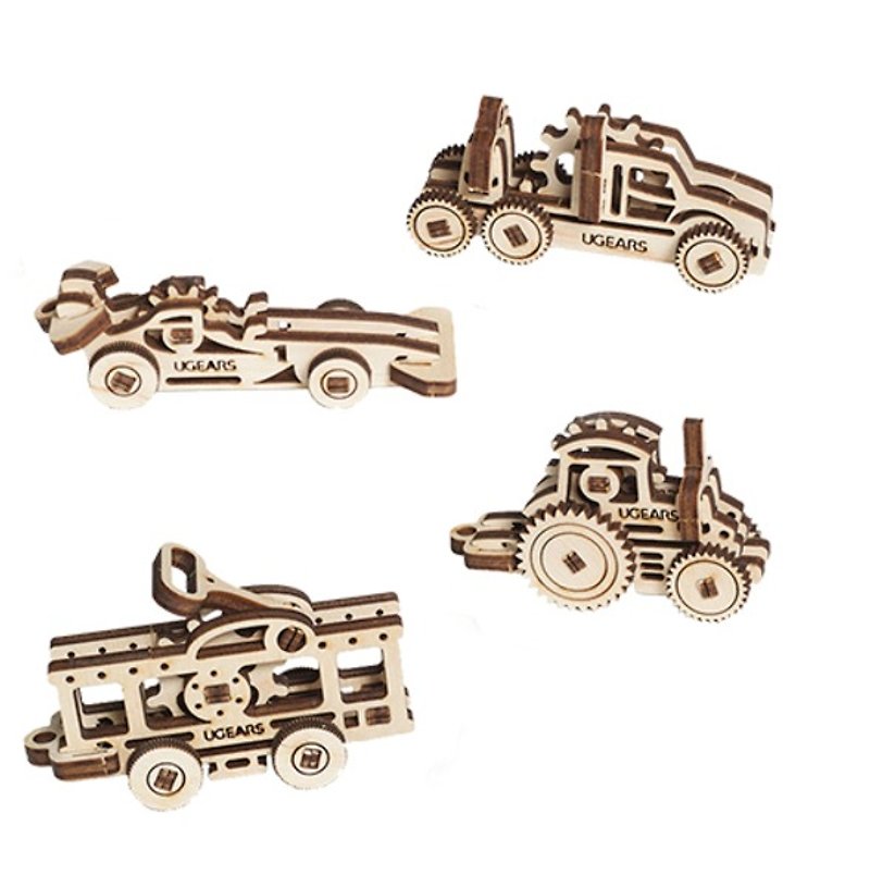 /Ugears/ Ukrainian wooden model hand itch series-hand itch car set - แกดเจ็ต - ไม้ 