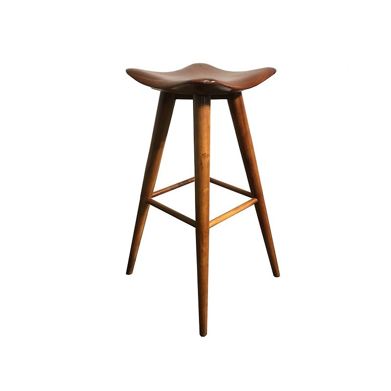 [Jidi City 100% Teak Furniture] SNCH004 Ruffled Table Chair Chair High Chair - Chairs & Sofas - Wood Brown