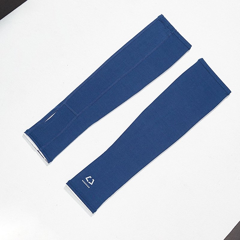 棉籽絨長袖套-拇指洞-藍 - 手套/手襪 - 其他材質 藍色