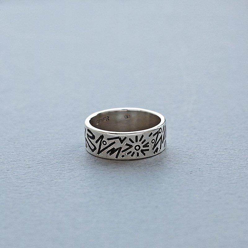 Doodle Silver Ring 002 - size 7JP - General Rings - Other Metals Silver