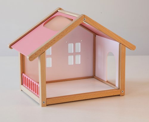 ピンクの木製ドールハウス家具付きドールハウスキットフェアリー 