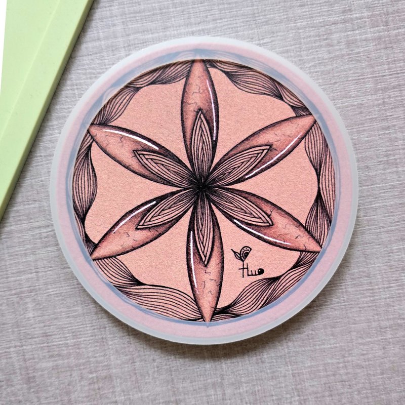 Double-sided ceramic coaster Flower of Life - Open-minded - ของวางตกแต่ง - ดินเผา 