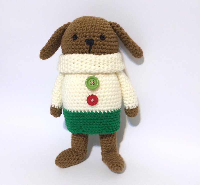 Aprilnana_兔子 毛線娃娃 可愛吊飾 編織娃娃 - 公仔模型 - 其他材質 綠色