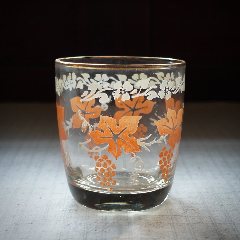 Early printing cups - Vineyard One or two cups (tableware / used / old objects / autumn / Phnom Penh / glass) - ถ้วย - แก้ว สีส้ม