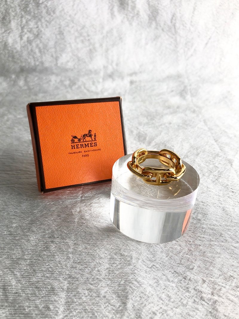 【 日本直送　名牌中古包 】HERMES エルメス スカーフリング ゴールド ルカデ vintage ヴィンテージ オールド t86shz - 戒指 - 其他材質 金色