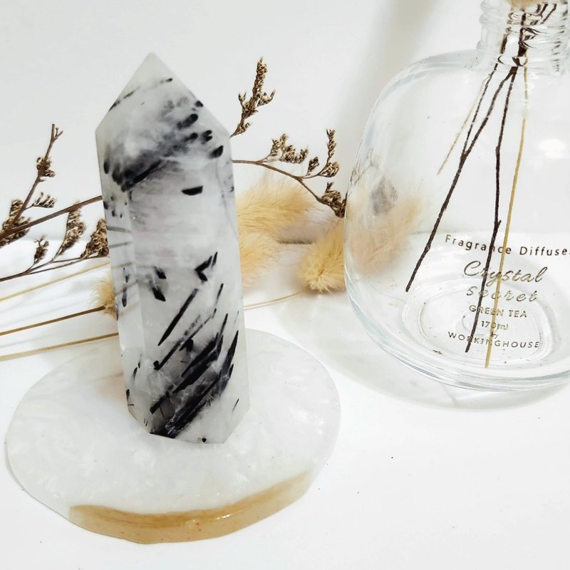 粗絲黑髮晶晶柱 - 擺飾/家飾品 - 水晶 黑色