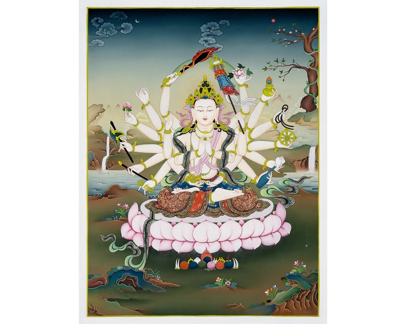 Chundi Thangka: The Powerful Protector - Wall Décor - Other Materials Multicolor