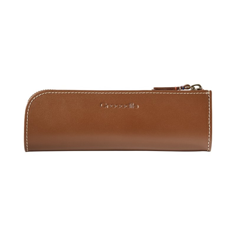 [Purchase price after full purchase] Italian vegetable tanned leather genuine leather pencil case stationery exchange gift - อื่นๆ - หนังแท้ สีนำ้ตาล