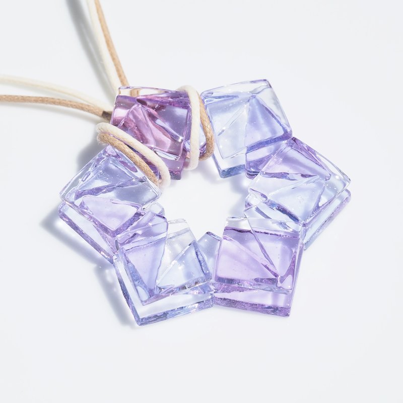 【Special】結晶ガラス( クリスタル【麗】) ネックレス【受注制作】 - 項鍊 - 玻璃 紫色