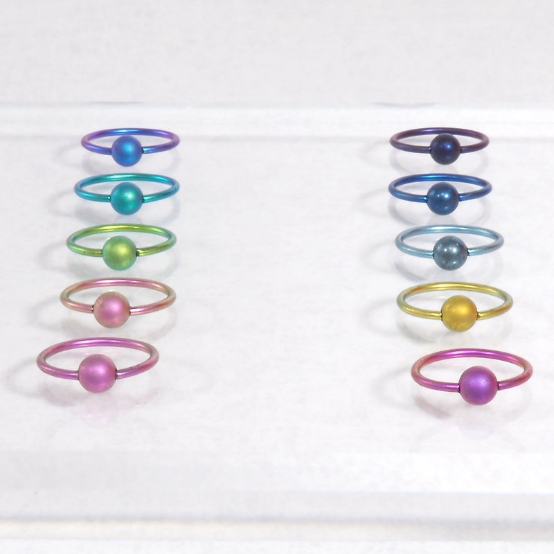 Titanium Captive Beads Earring 18G - Earrings & Clip-ons - Other Metals Multicolor