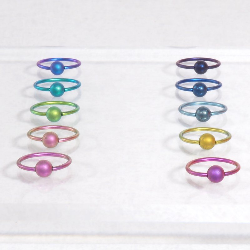 Titanium Captive Beads Earring 18G - Earrings & Clip-ons - Other Metals Multicolor