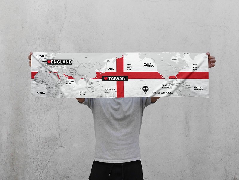 世界地図製造スポーツタオルを作る（イギリス） - タオル・バスタオル - ポリエステル 