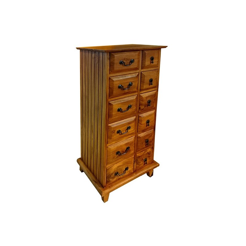 [Jidi City 100% teak furniture] UNC1-09CM teak double drawer multi-layer storage cabinet - เฟอร์นิเจอร์อื่น ๆ - ไม้ สีนำ้ตาล