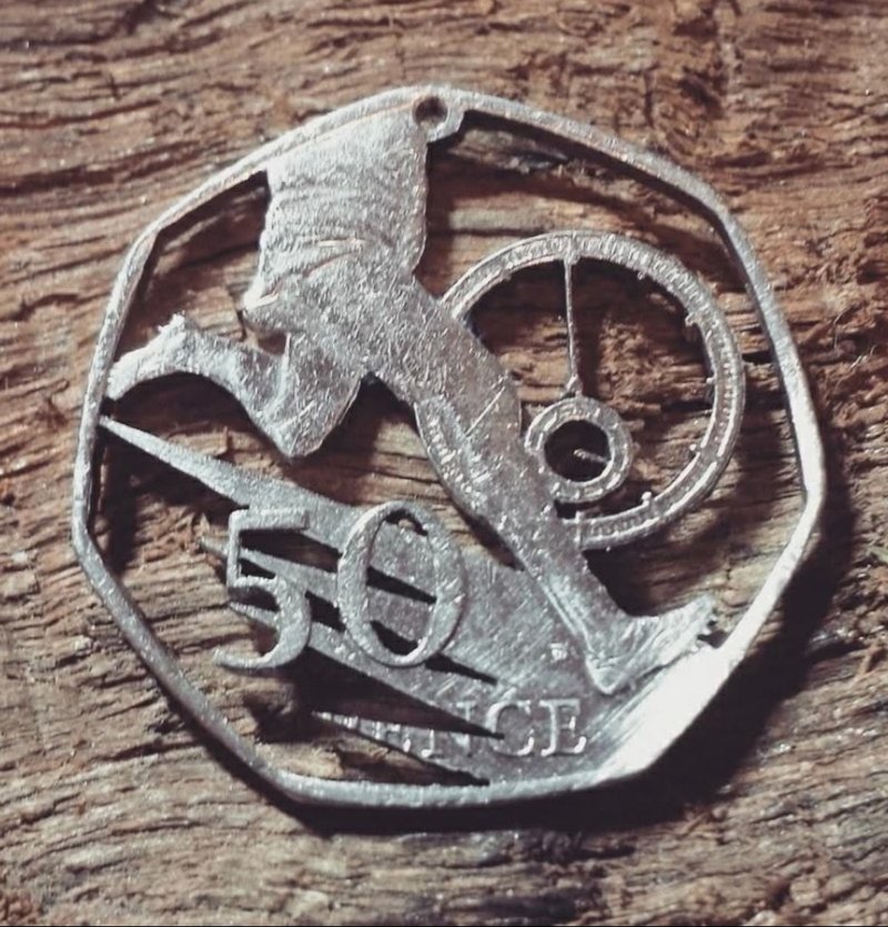 英國50p短跑硬幣鍊咀 - 項鍊 - 其他金屬 
