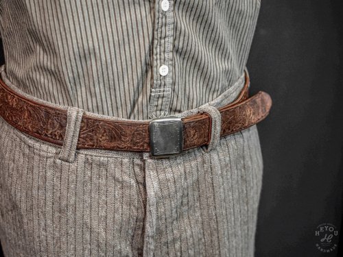 Hickok Buckle Belt-vintage gentleman belt-silver buckle - Shop HEYOU  Art&Craft Department Belts - Pinkoi