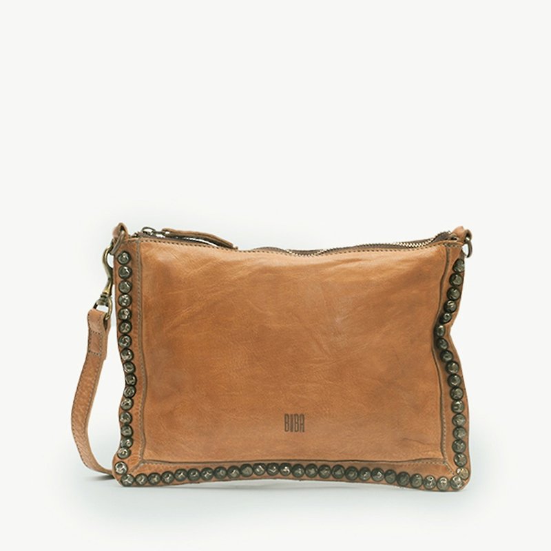 [Spain BIBA] Portland Por2l three-way bag can be carried in hand / shoulder / crossbody | Khaki - Messenger Bags & Sling Bags - Genuine Leather Khaki