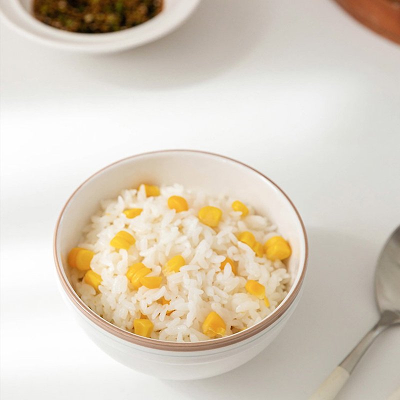 South Korea SSUEIM RETRO series minimalist ins ceramic rice bowl 2 pieces set 11cm orange - ถ้วยชาม - เครื่องลายคราม สีน้ำเงิน