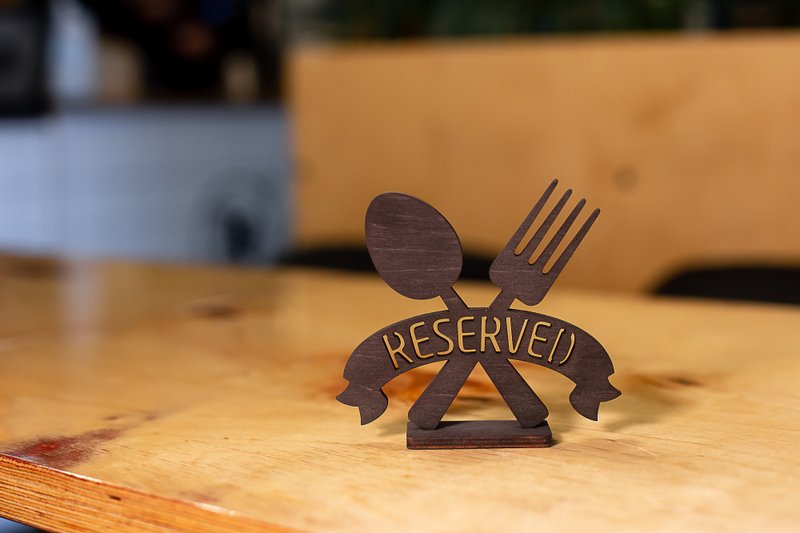 Wooden Reserved Signs, Tabletop Signs, Reserved Table Signs, Restaurant Sign - 餐桌布/桌巾/餐墊 - 木頭 