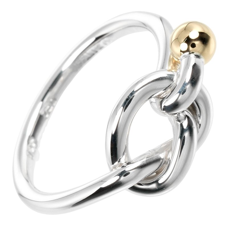 【日本直送】ティファニー TIFFANY&Co. ラブノット 10号 リング 指輪 シルバー925 K18YG イエローゴールド 約3g【中古】Aランク - 戒指 - 銀 銀色