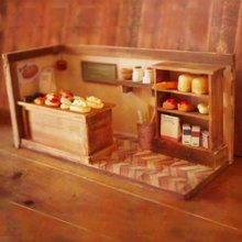 ミニチュア喫茶店•和菓子ショーケース2点セット - ショップ