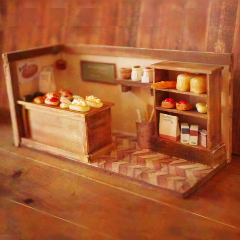 Sortable miniature bread bakery - ของวางตกแต่ง - วัสดุอื่นๆ สีนำ้ตาล