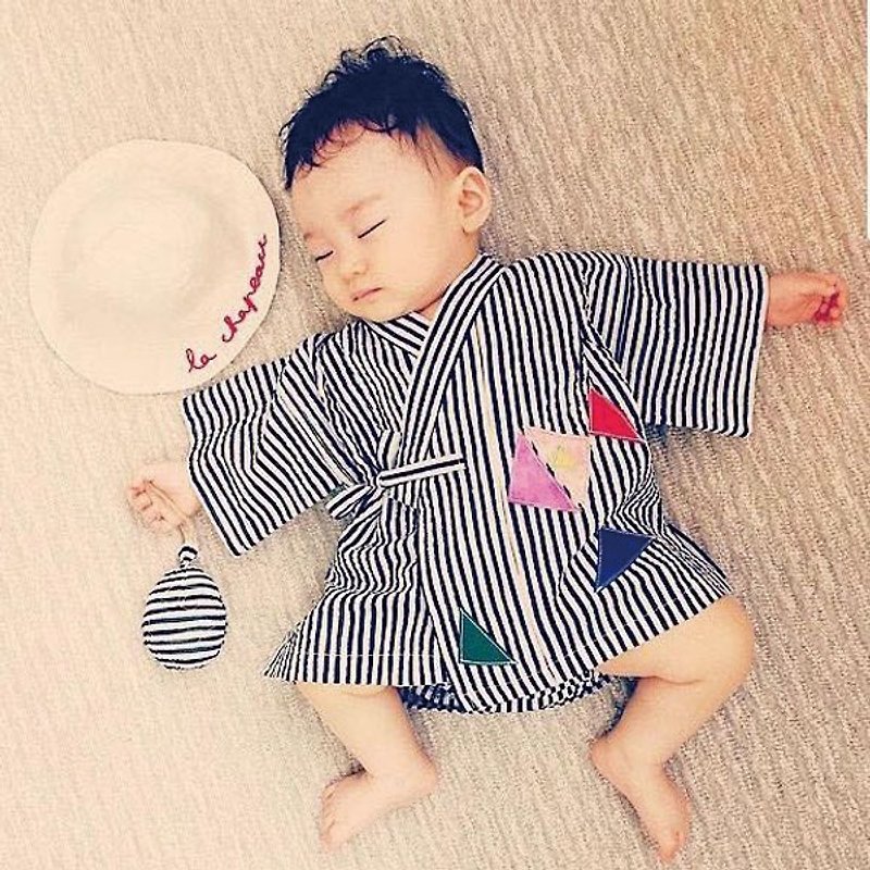 ＜JINBEI＞Japanese summer clothes Kimono of the baby - อื่นๆ - ผ้าฝ้าย/ผ้าลินิน สีดำ