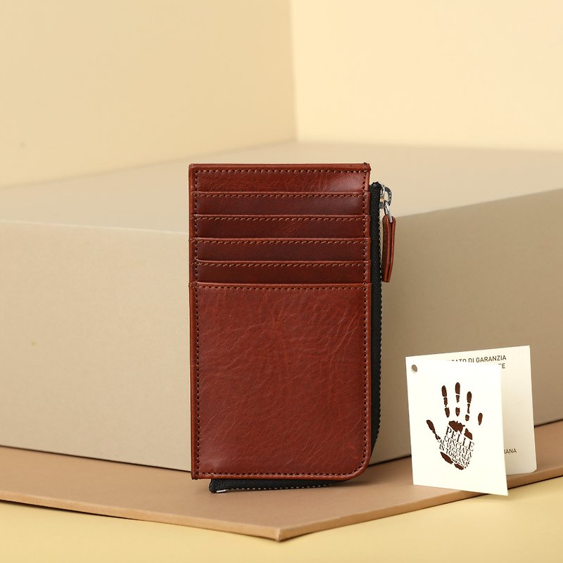 真皮 卡片套/卡片盒 - Leather Card Holder with Zip