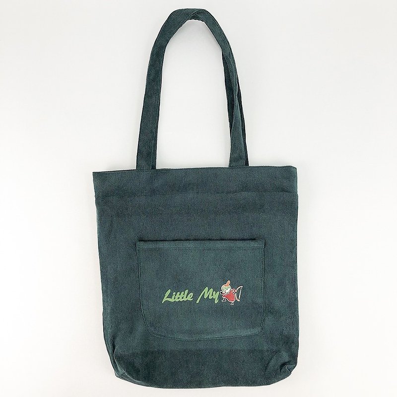 Moomin嚕嚕米授權-燈芯絨手提包(綠) - 側背包/斜背包 - 棉．麻 紅色