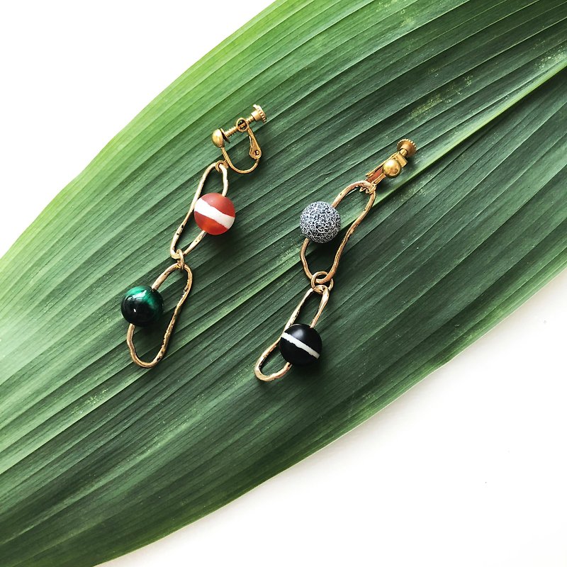 Geometric Brass Earrings 【Simple Design】【Christmas gift】【 Birthday Gift】 - Earrings & Clip-ons - Copper & Brass Multicolor