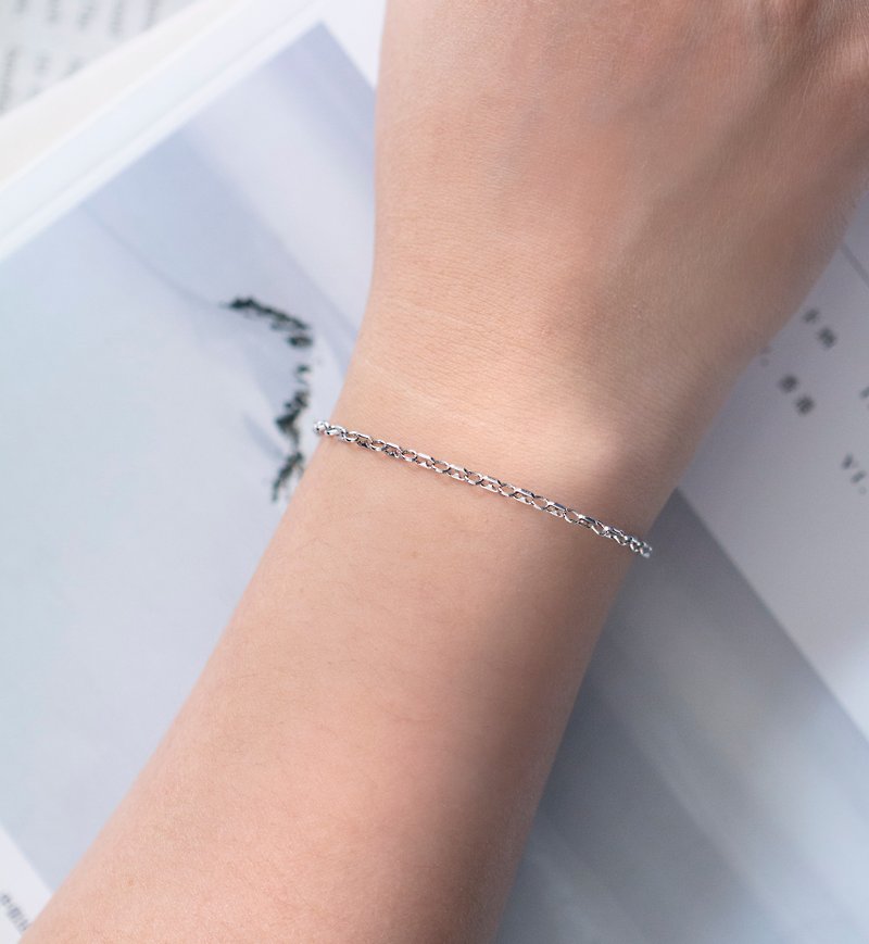::Heart:: Ultra-fine sterling silver bracelet (repairable store) - สร้อยข้อมือ - เงินแท้ สีเทา