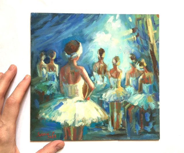絵画インテリア 額付 ( 青緑＋金色の枠)油絵 F4-040414 女の子バレエ 絵画インテリア 額付( 青緑＋金色の枠 ) 油絵 F6-050213 人物