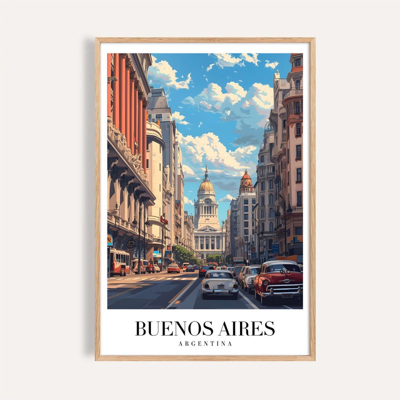 布宜諾斯艾利斯 Buenos Aires / 城市景觀插畫海報 掛畫 - 海報/掛畫/掛布 - 紙 