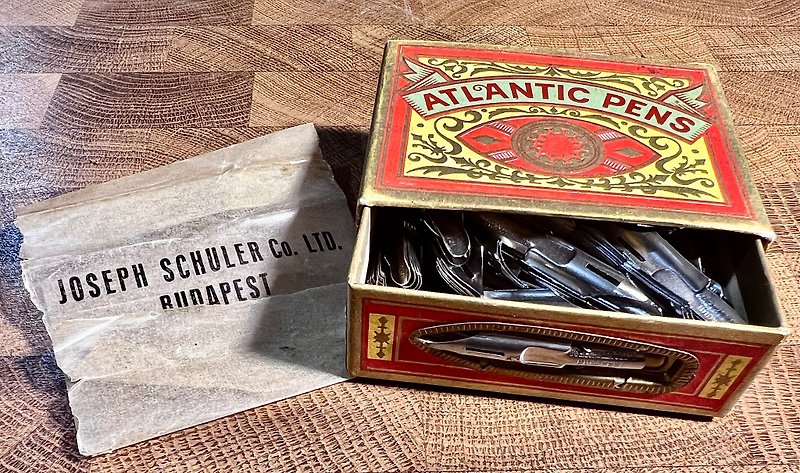 1920~30年代 匈牙利布達佩斯 Atlantic 518 EF Extra 古董沾水筆 - 沾水筆 - 其他金屬 