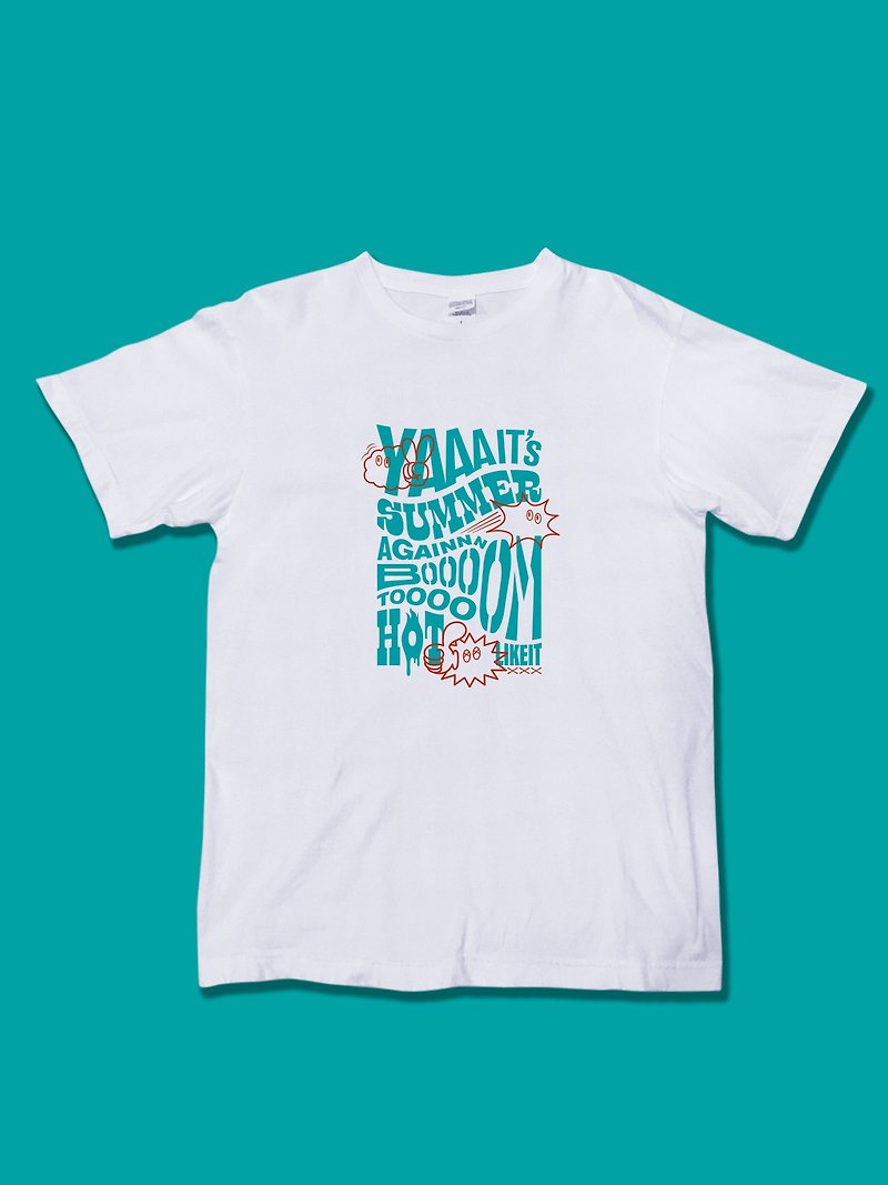 YA 夏がまた来る 太いパウンドマップ T - Tシャツ - コットン・麻 ホワイト