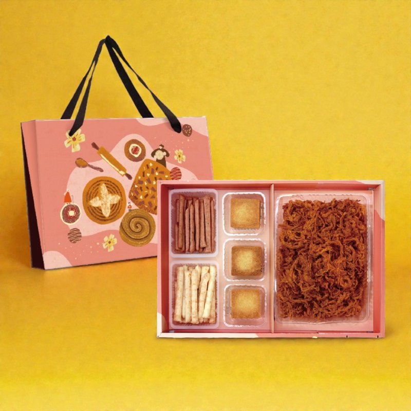 【Eden Taichung Canaan Garden】Fu Zhi Gift Box | Lunar New Year Gift Box | Cheese Sticks, Mango Pastries, Pork Jerky - Snacks - Other Materials Multicolor