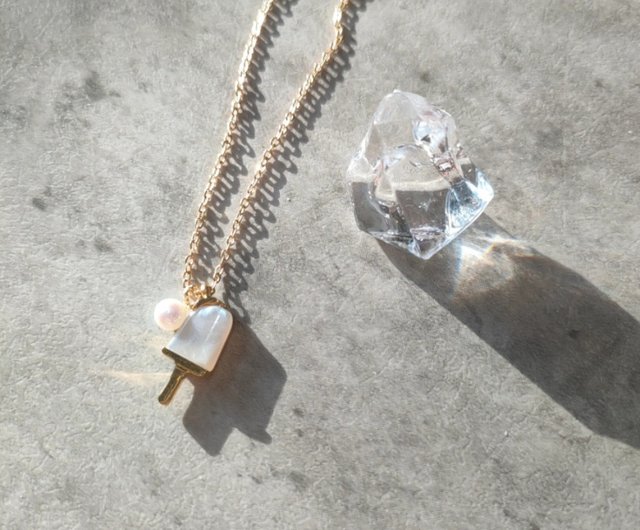 夏の天然マザーオブパールネックレス - ショップ nejewelrylife