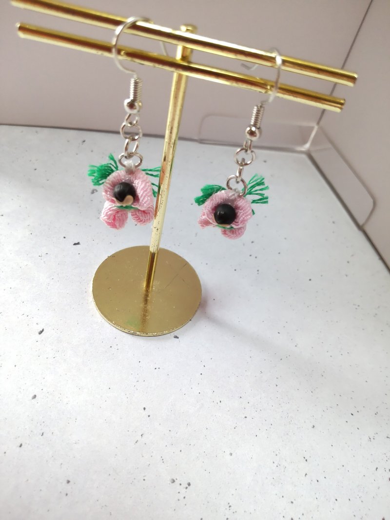 Sarubobo Earrings Pink - ต่างหู - ไฟเบอร์อื่นๆ สึชมพู