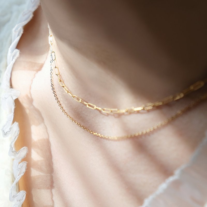 14K Gold-Double Necklace - Necklaces - Semi-Precious Stones Gold