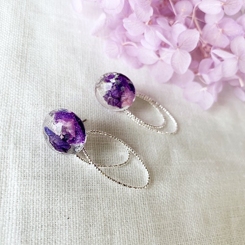 2WAY: Deldinium Earrings for Happy - Earrings & Clip-ons - Resin Purple