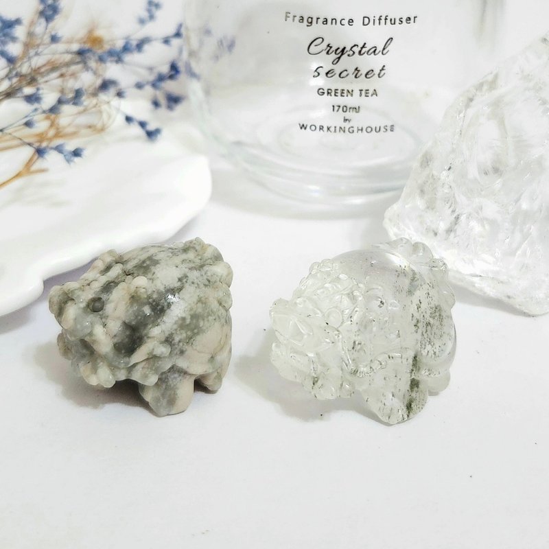 水草瑪瑙龍龜/綠幽靈龍龜/助事業之水晶 - 擺飾/家飾品 - 水晶 綠色