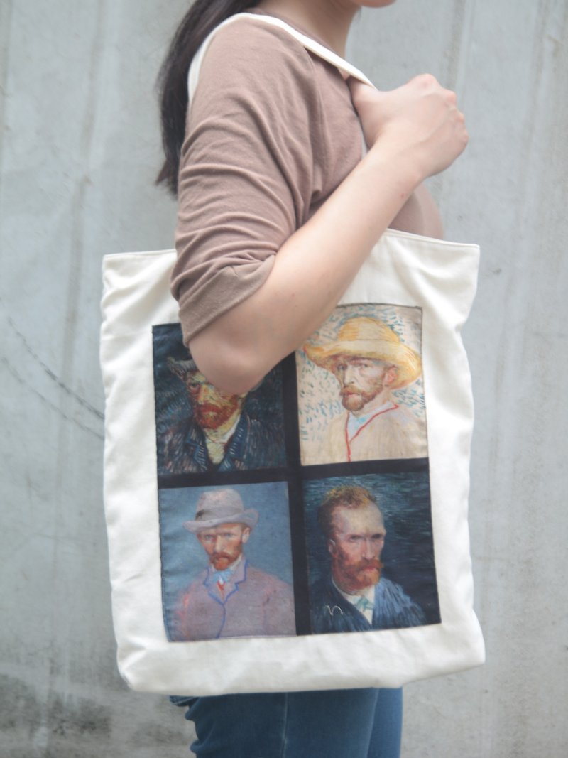 【畫廊系列】Vincent 電腦包 學生包 帆布包 大容量 托特包 - 側背包/斜孭袋 - 其他材質 白色