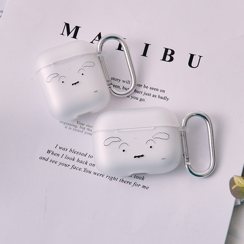 蠟筆小新滿滿小白霧面AirPods保護套 - AirPods/耳機保護套 - 塑膠 多色